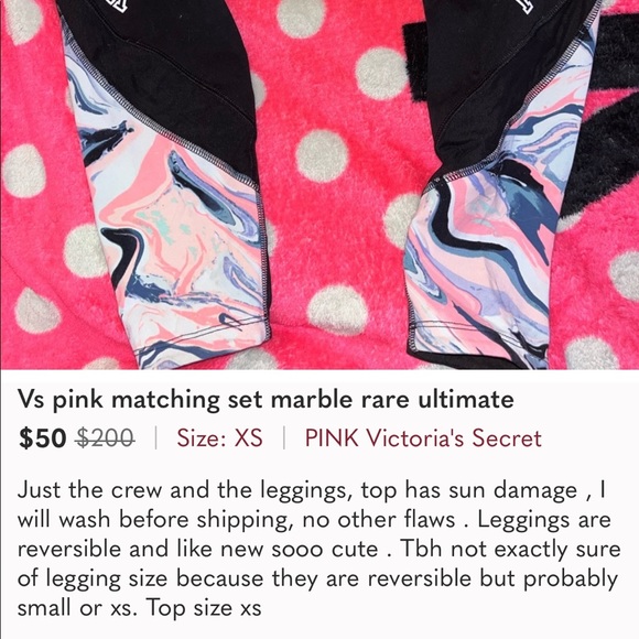 Rare vs pink set marble ultimate set reversible varsity mesh super cute - Picture 14 of 14